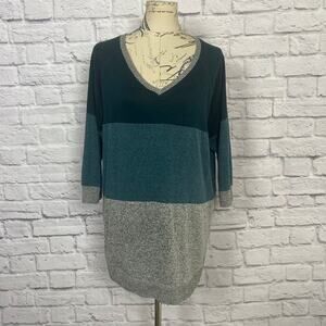 Maurice's Color Block 3/4 Sleeve Tunic Blouse Plus Size